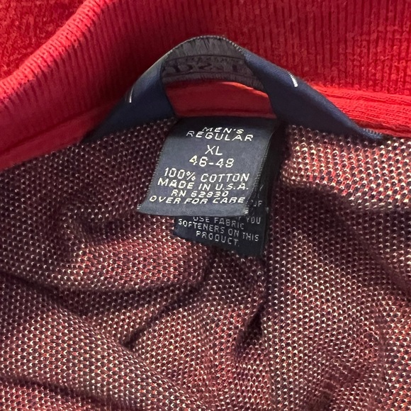 Lands' End Men's Shirt in Red Multicolored Plaid Long Sleeves Size Large - Picture 4 of 4